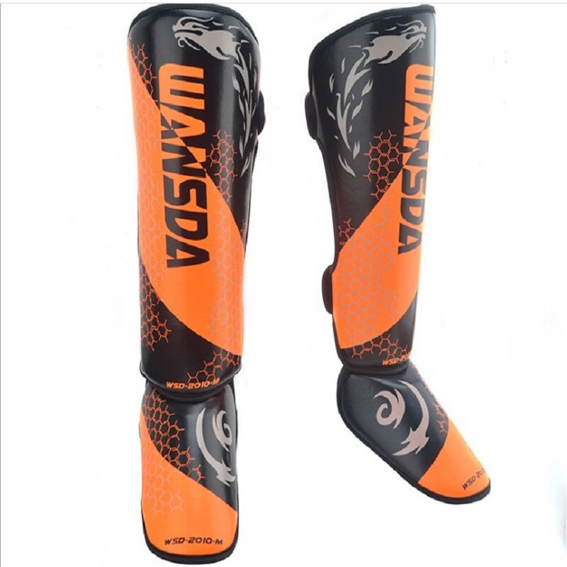 1 Paar Mma Boksen Scheenbeschermers Enkel Ondersteuning Mannen Vrouwen Kickboksen Apparatuur Karate Beschermers Sanda Muay Thai Legging: YELLOW / L