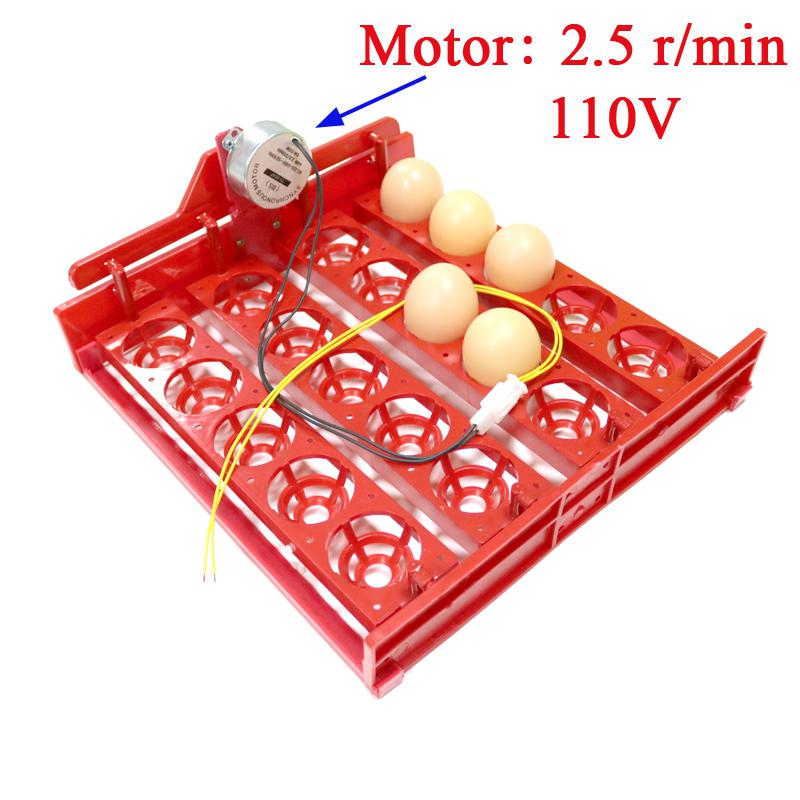 20 Eggs Incubator Turn Eggs Tray 220V/110V/12V Motor Chicken Eggs Automatic Hatching DIY Incubator Accessories Equipment 1 Set: black