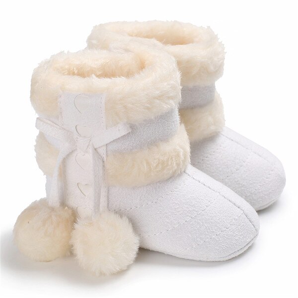 Del bambino Della Ragazza del Ragazzo Stivali Da Neve Stivaletti Invernali Infantili Del Bambino Appena Nato Scarpette da culla 0-18M: WHITE / 11