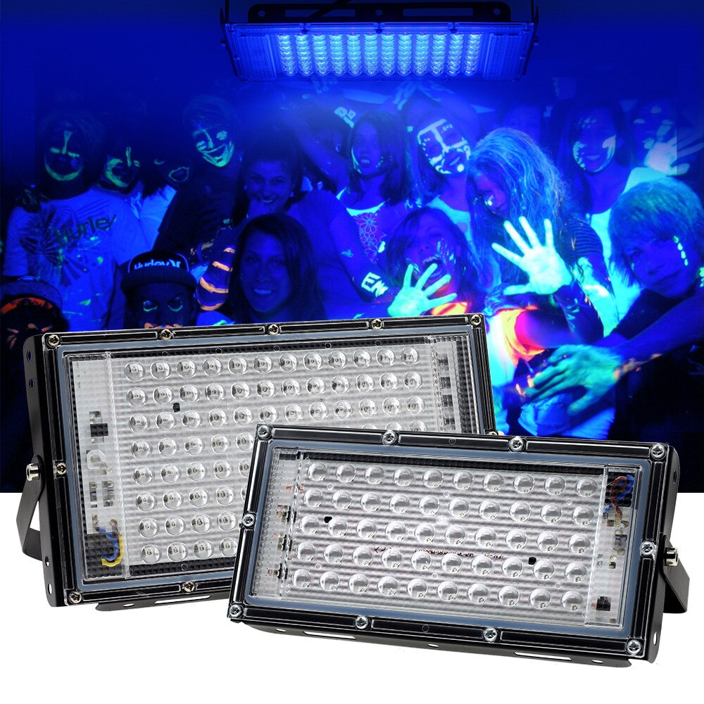 UV Disco Light Led Ultraviolet Flood Light for Fluorescent Black Drama Stage Halloween Prom Haunted House Floodlight 395nm