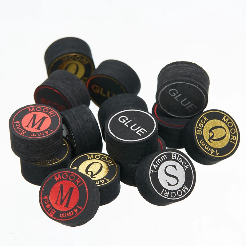 Moori bilardowe końcówki robić kija bilardowego 9 gra z piłkami 14 mm Q/M/S (opcjonalnie) skórzane końcówki akcesoria robić karniszy bilardowych-2 szt.