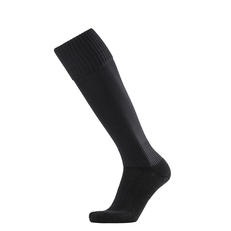 Brothock Football towel socks stockings men's high bottom Thicken nylon sports socks factory direct Cotton winter soccer socks: Black / 29-34