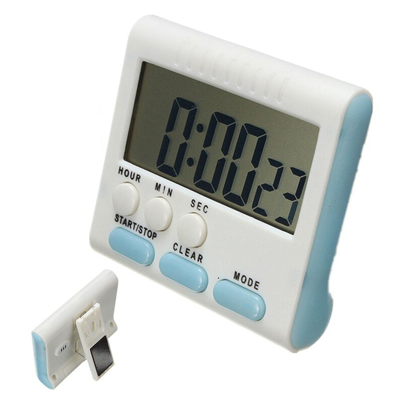 Digital egg timer / kitchen timer with loud alarm, up and down function, magnetic stand, Blue