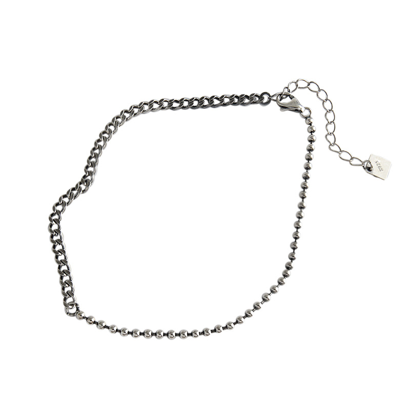 SHANICE Authenetic 925 Sterling Silver Anklets For Women Student Japan Anklet Jewelry Geometric Bead Chain S925 Ankle