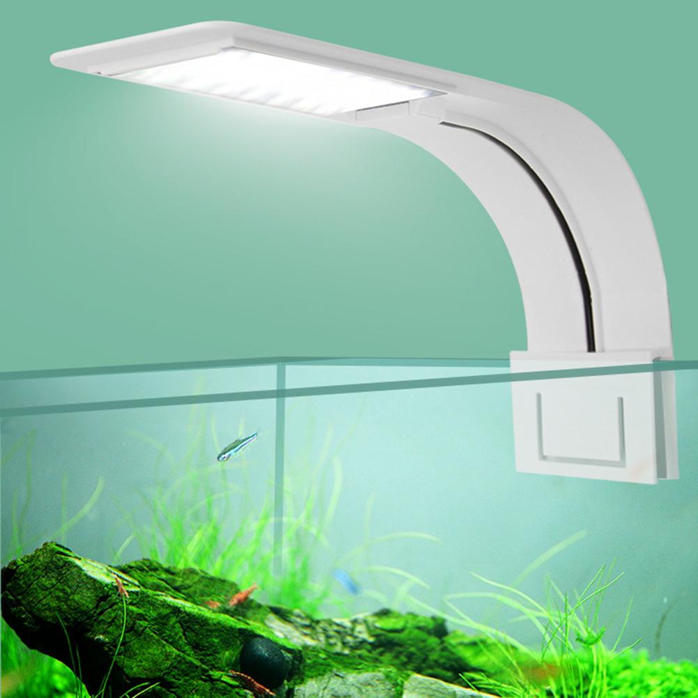 Super Slim LED Aquarium Light Lighting plants Grow Light 5W/10W/15W Aquatic Plant Lighting Waterproof Clip-on Lamp For Fish Tank: White White