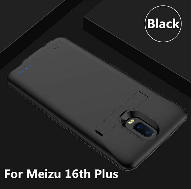 Coque de chargeur de batterie externe 6800mAh, étui de charge pour Meizu 16Th Plus: Black for 16Th Plus