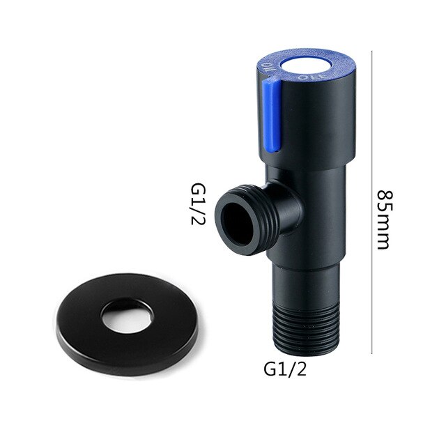 SUS304 Stainless Steel Black Paint Angle Valve for Kitchen Bathroom Toilet Cold and Water Stop Valve water supply valve: black cold