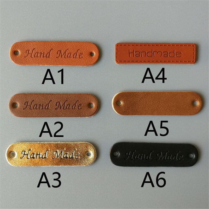 100 stuks/set 6 handgemaakte patchworklabels pu-labels diy naailabel stoffen kledinglabels voor naaiaccessoires
