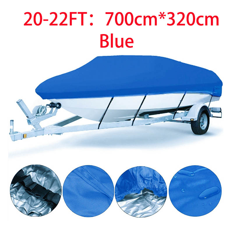 Yacht Boat Cover 11- 22FT Barco Boat Cover Anti-UV Waterproof Heavy Duty 190T Marine Trailerable Canvas Boat Accessories