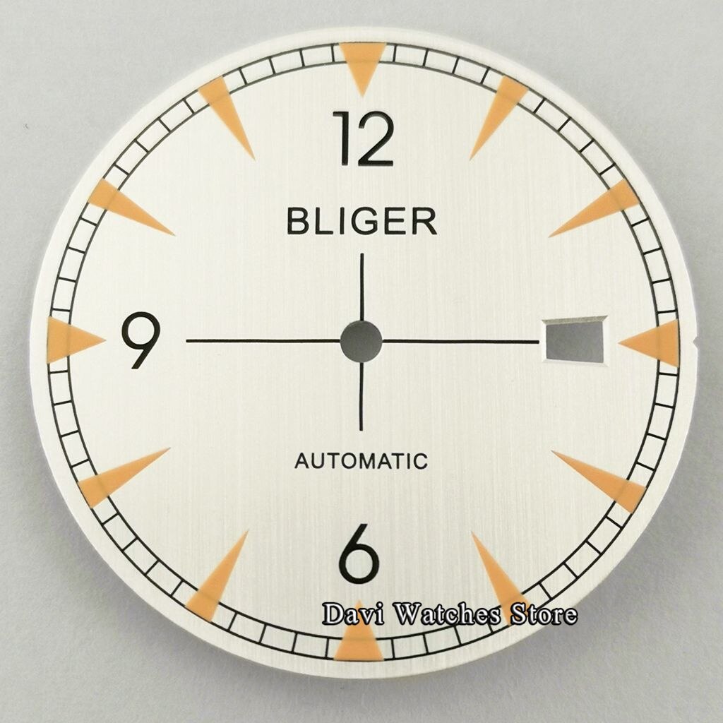 33.2Mm Bliger/Steriele Wijzerplaat Onderdelen Groen Lichtgevende Fit NH35 NH35A Automatische Beweging