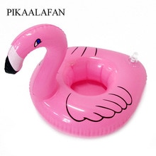 PIKAALAFAN Mini Roze Flamingo Opblaasbare Drink Cup Houders Drijvende Speelgoed Zwembad Kan Party Voor Telefoon Cup 1 Stks