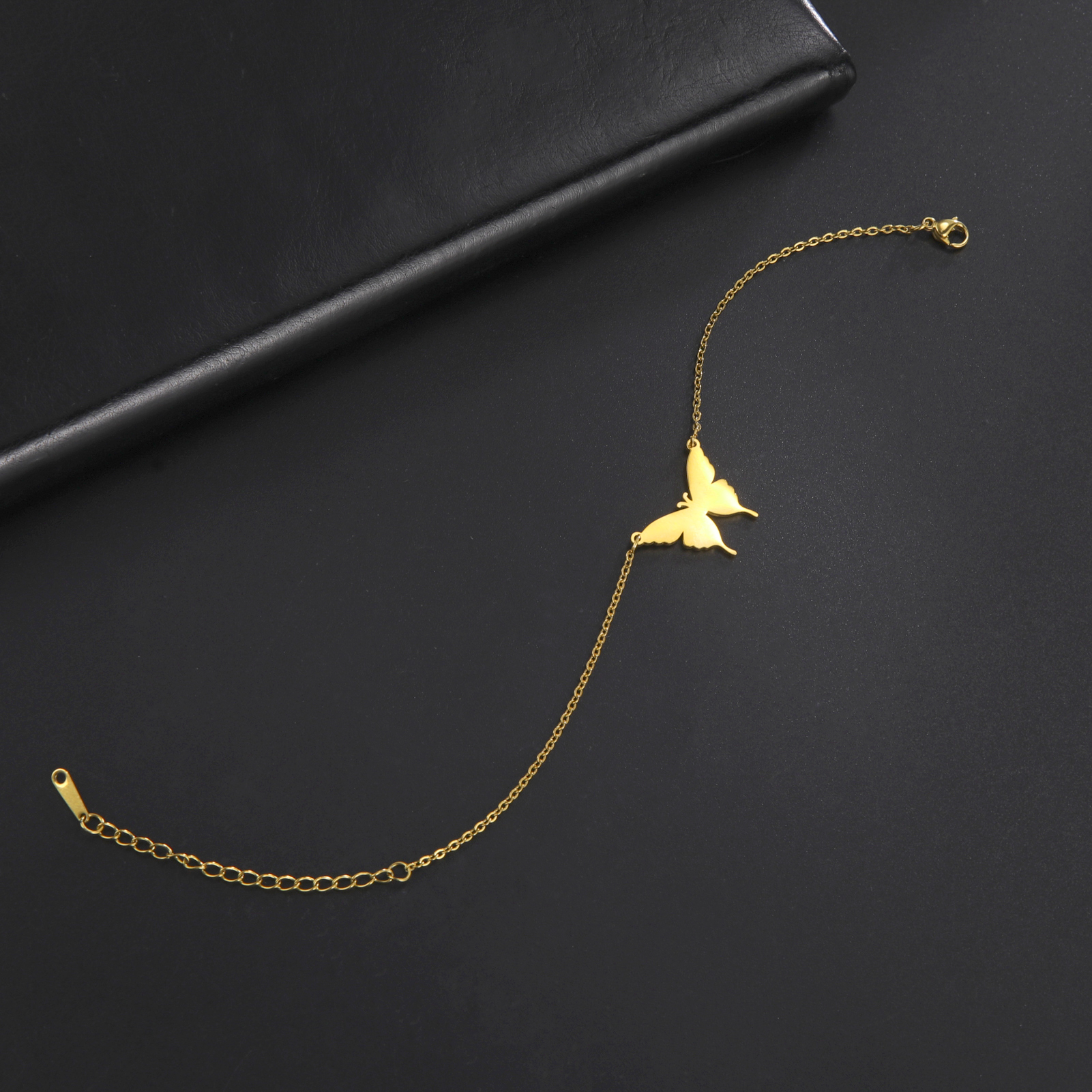 Vrouwen Verstelbare Armband Vlinder Hanger Armband Roestvrij Staal Voor Vrouwen Mode-sieraden Bruidsmeisje