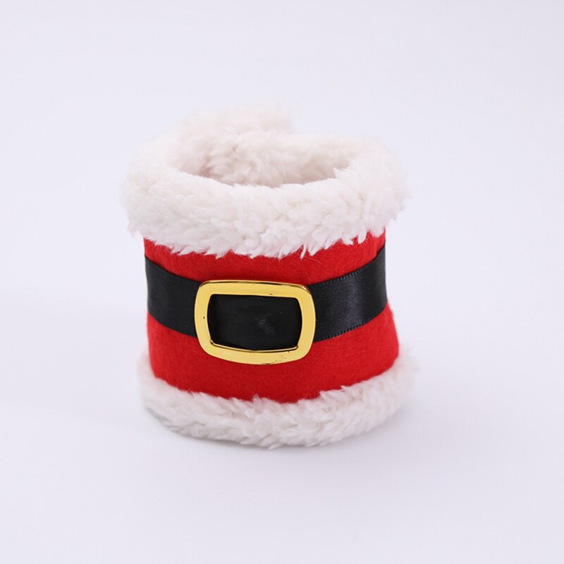 4Pcs Napkin Ring Holders Banquet Dinner Table Christmas Ornament Santa Claus Party Decor Rond de serviette BDF99: Default Title