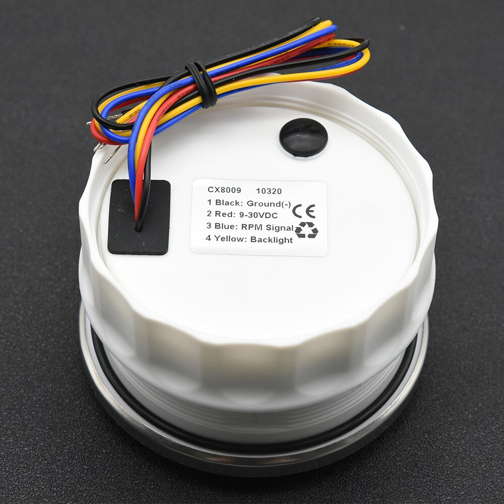 8k 85MM Tachometer Gauge Red Backlight With Hour Universal Waterproof Tacho Meter Tachometer Sensor For Marine Car 9-32V