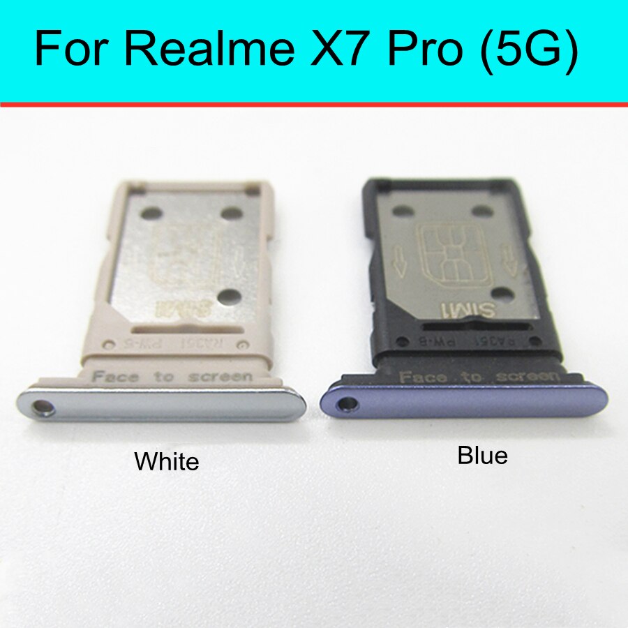 1 stücke Sim Karte Tablett Halfter Für Realme X7 Profi 5G RMX2121 RMX2111 Sim Mikro Leser Karte Slot Adapter karte Buchse Reparatur Teile