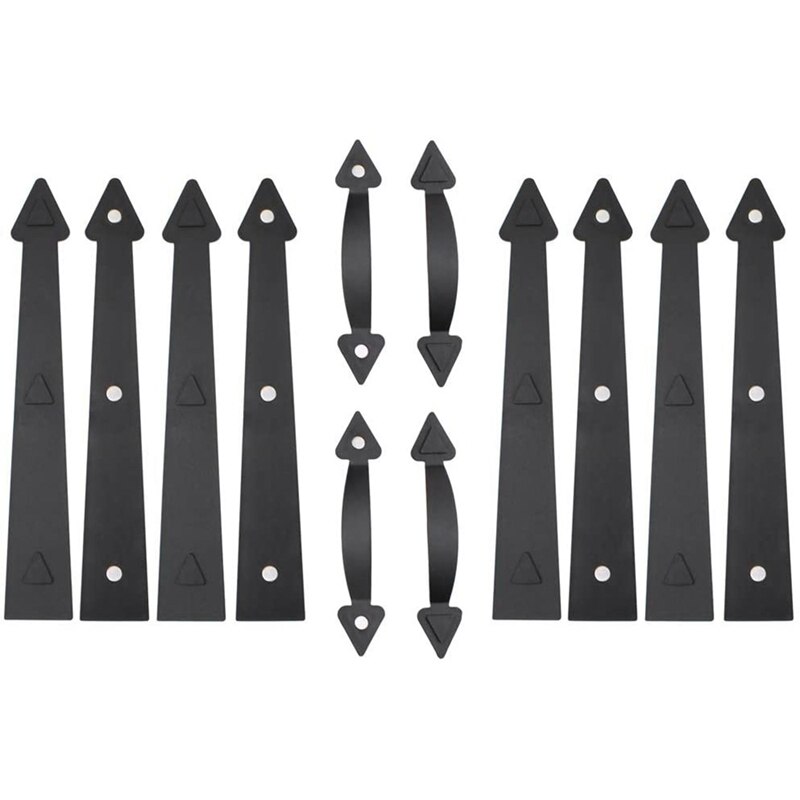 Shgo -magnetisk dekorativ garasjeport maskinvare sofa hus dobbel vogn dør aksenter 8 hengsler 4 håndtak dekor kit for 2 ca