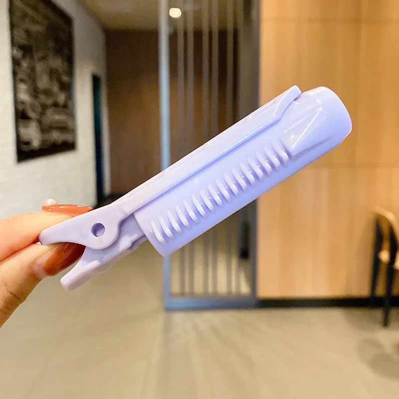 Pinzas rizadoras de pelo para mujer, pinzas para rizar el pelo, varillas para la permanente de raíces, rodillos de estilismo, herramientas de bricolaje esponjosas, Clip de volumen de raíz para mujer, 2 piezas: Morado