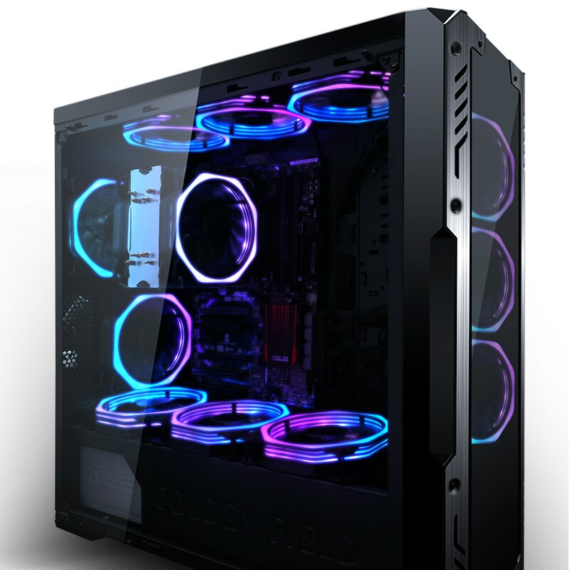 Pwm cpu rgb blæser 120mm blæser computer pc kasse blæser rgb juster led blæserhastighed 120mm stille fjerncomputer køler køler rgb kasse blæsere