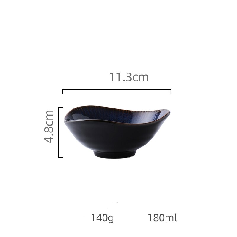 Blue Color Ceramic Tableware Home Flat Plate Deep Steak Dish Breakfast Dinner Plate Big Bowl Dinnerware Set Dish SetDinnerware: Rice Bowl