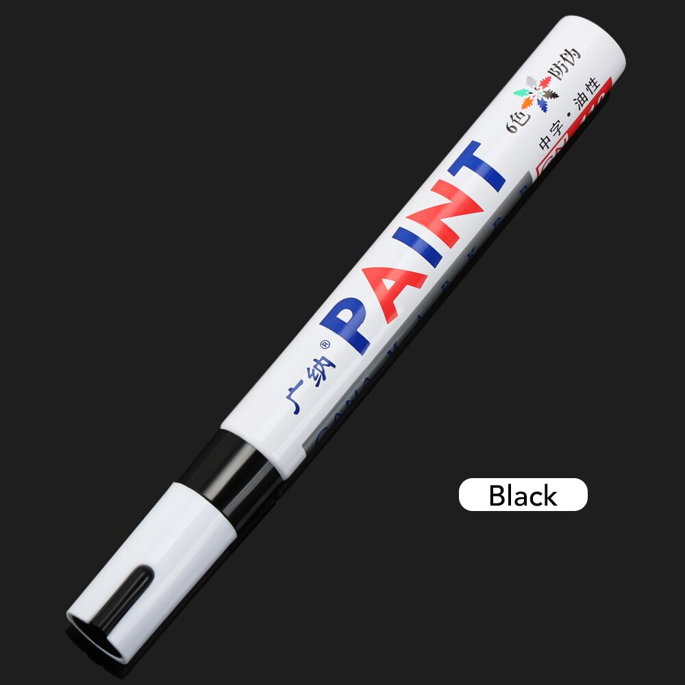 Waterproof Car Tyre Tire Tread Paint pen for fiat 500 500x fiat grande punto ducato punto fiat panda: Black