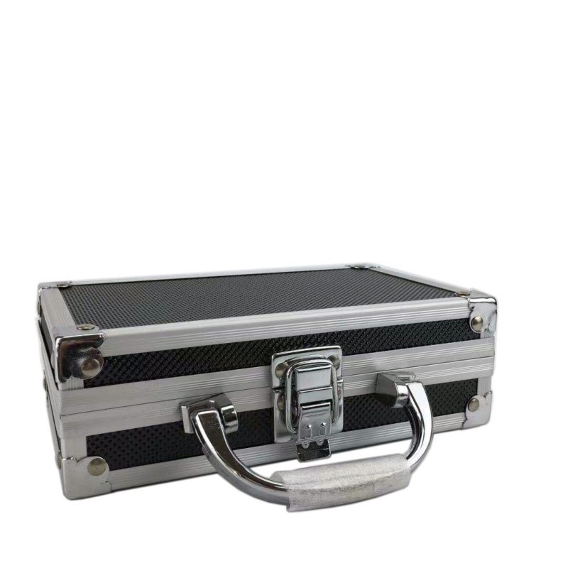 Aluminium Gereedschapskist Draagbare Kleine Opslag Case Handheld Veiligheid Apparatuur Instrument Doos Met Spons Voering 180x110x55mm