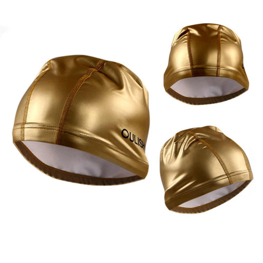 Adult Swimming Cap Silicone Women Men Waterproof Hat PU Coating Durable Elastic Pool Beach Swim Head Cap Summer #15D