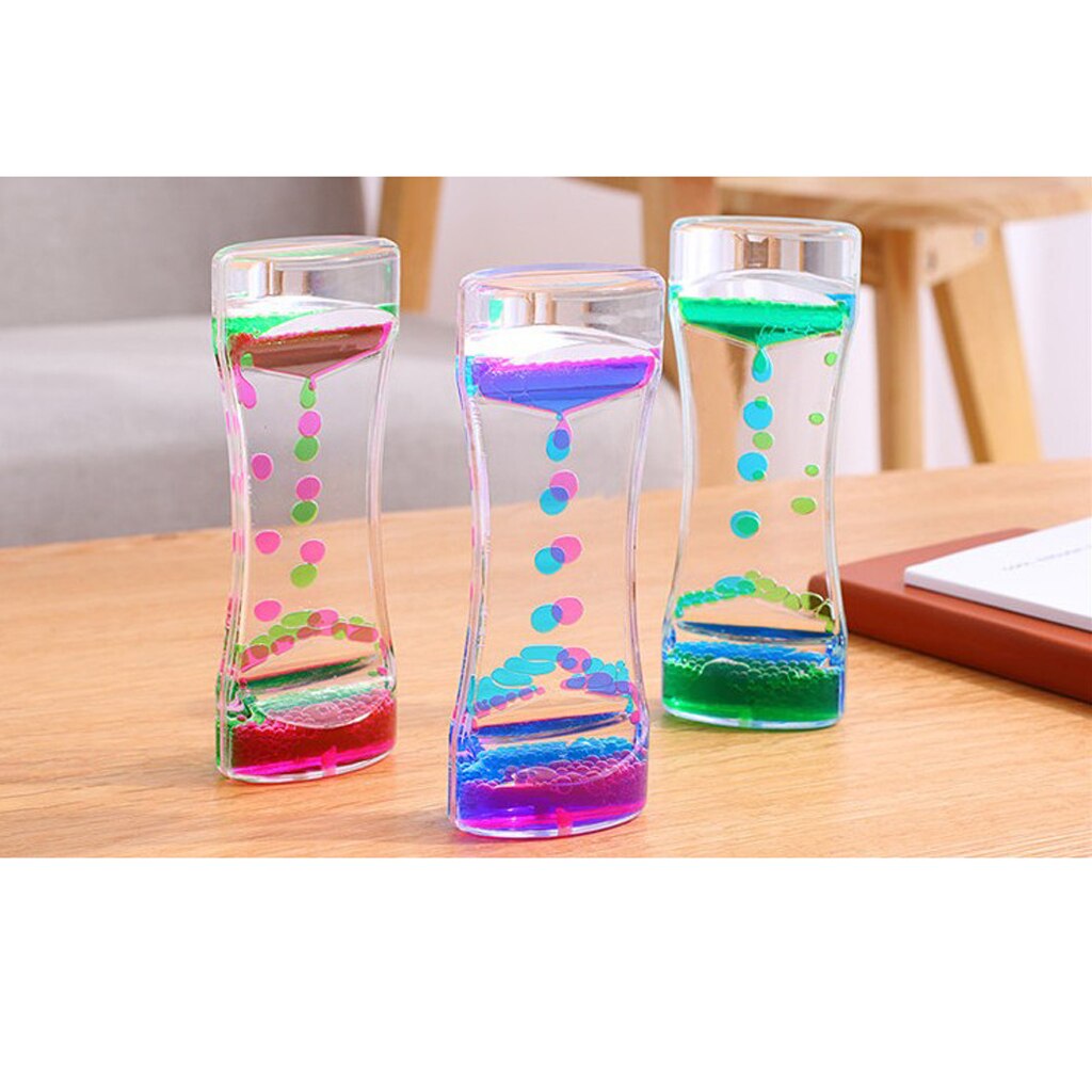 Acrylic Floating Color Mix Oil Liquid Bubbler Motion Timer Hour Glass Hourglass Kitchen Tool Home Office Desk Decor Novelty
