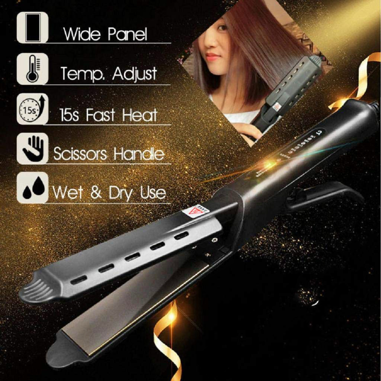 Lisseur 2 en 1, fer à friser rotatif à 360 degrés, brosse à cheveux, Machine