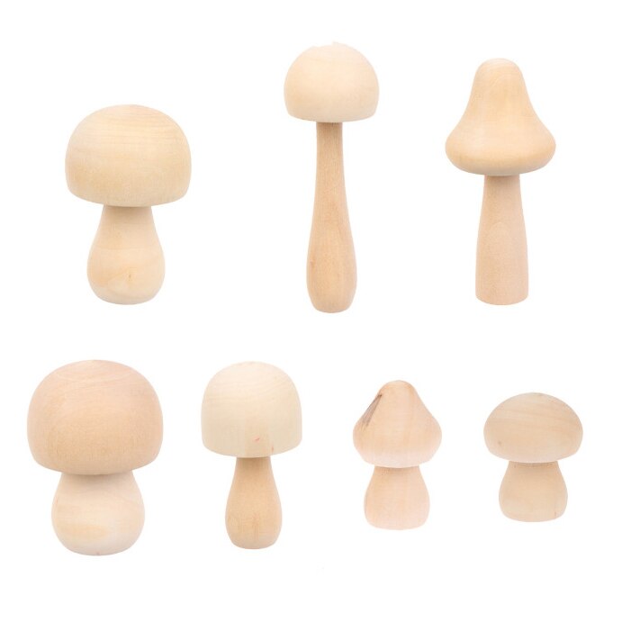 9 kpl puinen sienisarja luonnollinen keskeneräinen sienet maalaamaton puusieni: Default Title