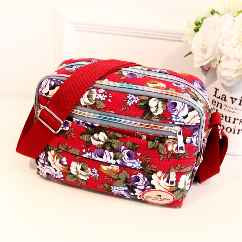 Dolove bolsas de lona de ombro femininas, pequena bolsa quadrada multifuncional de lona de tamanho grande 2020: red
