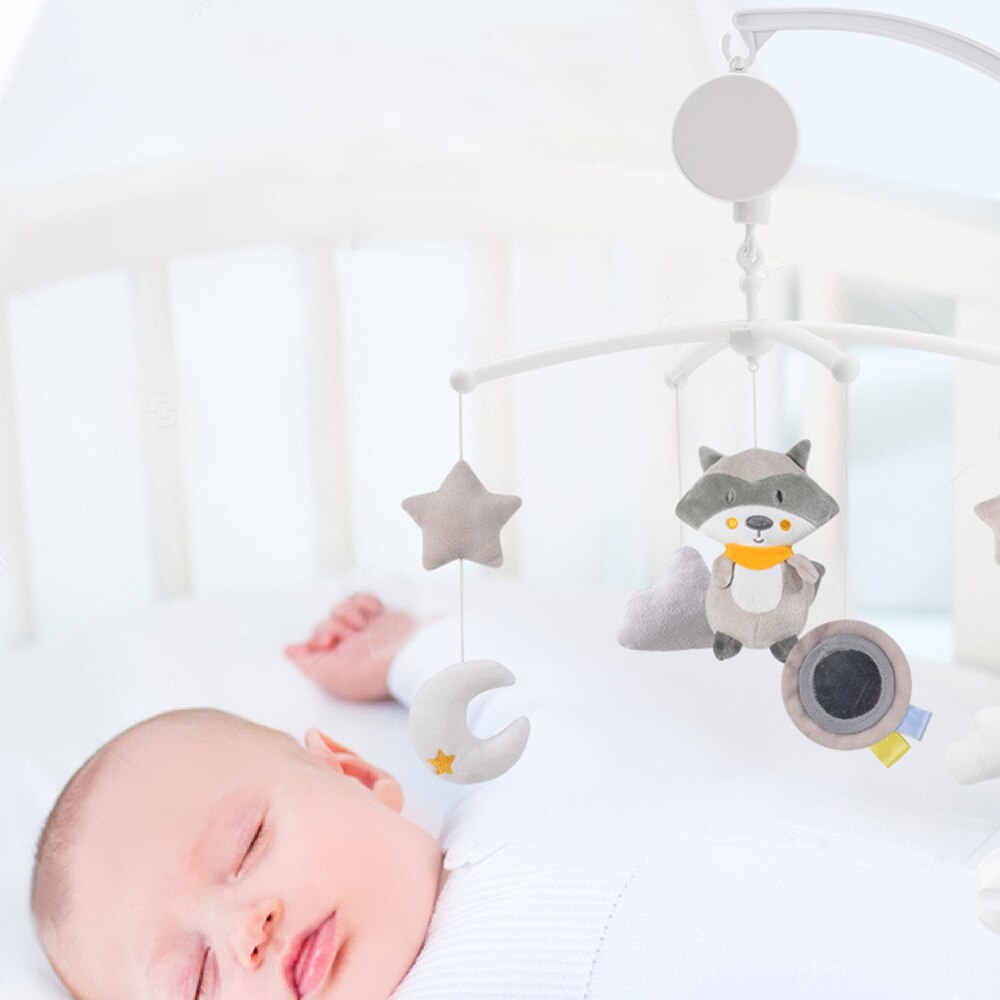 Baby Krippe Halter Rasseln Spielzeug Nette Cartoon Musik Box Bett Spielzeug Karussell für Cots Mobile Spielzeug für Kinder Kleinkind Rassel spielzeug