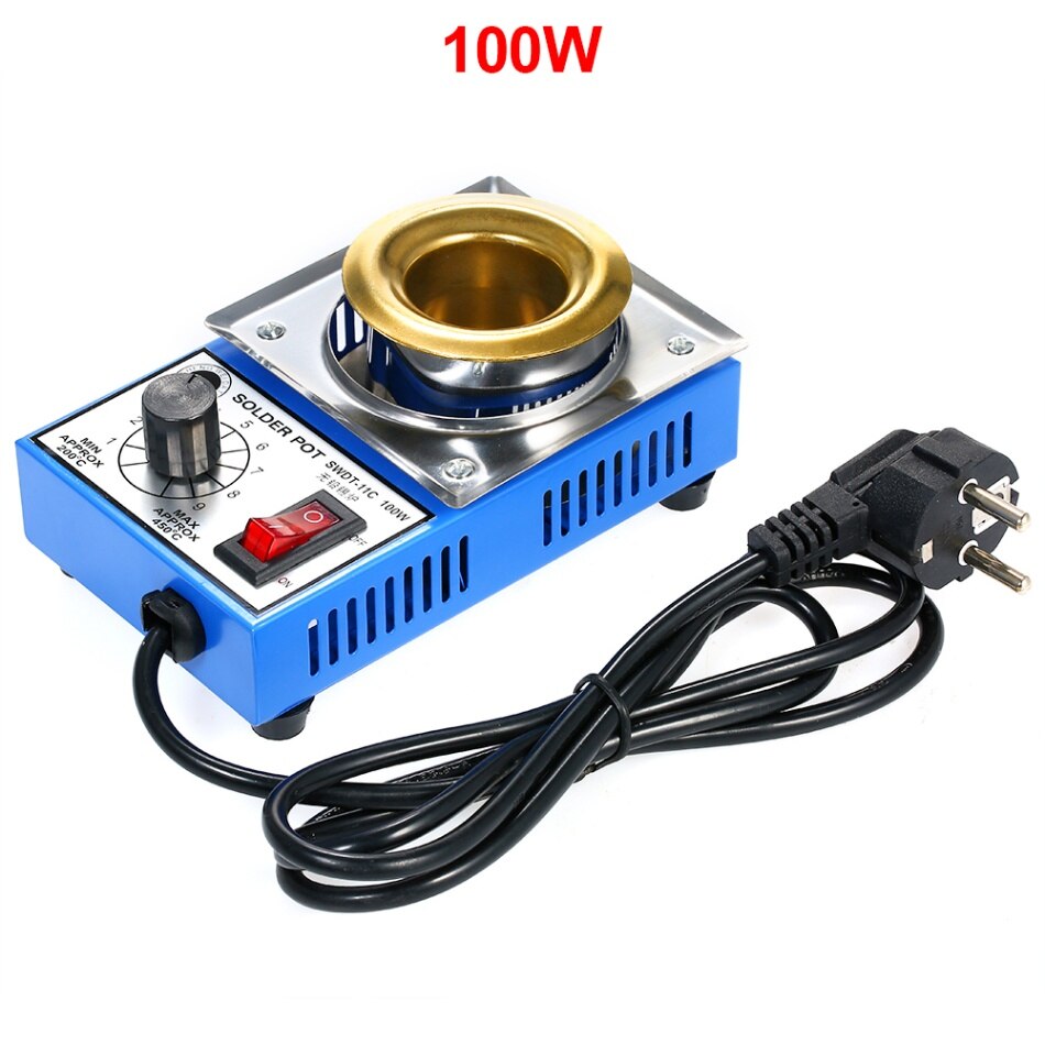 Mini Solder Pot with Temperature Adjustable Lead Free Desoldering Bath Plate Electric Soldering Pot 220V 100W 150W 250W 300W