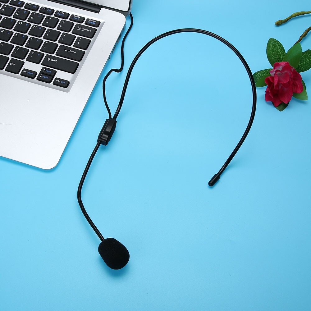Mini Portable Head Microphone Lightweight Condenser 3.5mm Jack Handsfree Teacher Microphone for Teaching Tour Guide