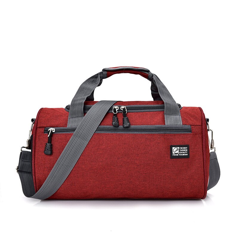 Bolsas de gimnasio para hombre y mujer, bolso de nailon impermeable, cilindro para exteriores, Mochila deportiva, bolso de viaje, 1798: Rojo