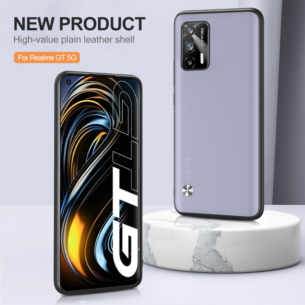 Realme-GT 5G Case Plain Skin Leather Protect Shell On For Realme Realmi GT G T Neo GTNeo RealmeGT 5G TPU Bumper Shockproof Coque