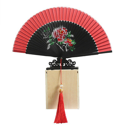 Abanico de baile Para mujer, ventilador de seda de bambú, Cheongsam chino, Hanfu, clásico, portátil, Para Boda, Verano