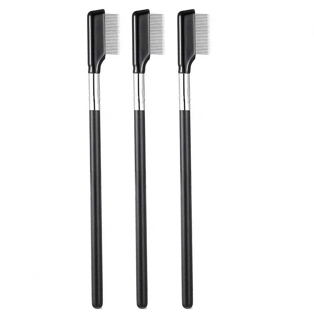 1 brocha de maquillaje para cejas, peine de pestañas de acero inoxidable, brochas de maquillaje para pestañas, 2 lados, herramientas cosméticas de belleza para el cuidado múltiple: Gris