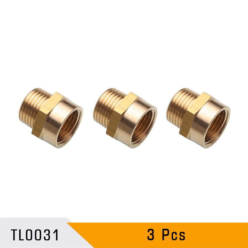 1/2” G Thread (BSP) Female to 1/2” NPT Male Connector BSP to NPT Adapter 1/2 Inch Industrial Metal Brass G Thread to Fittings: 3pcs