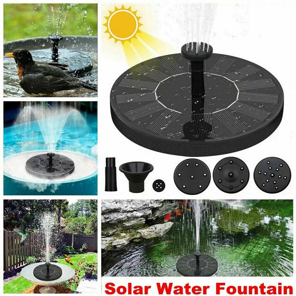 Mini Solar Water Fountain Pool Pond Waterfall Fountain Garden Decoration Outdoor Bird Bath Solar Powered Fountain Floating Water