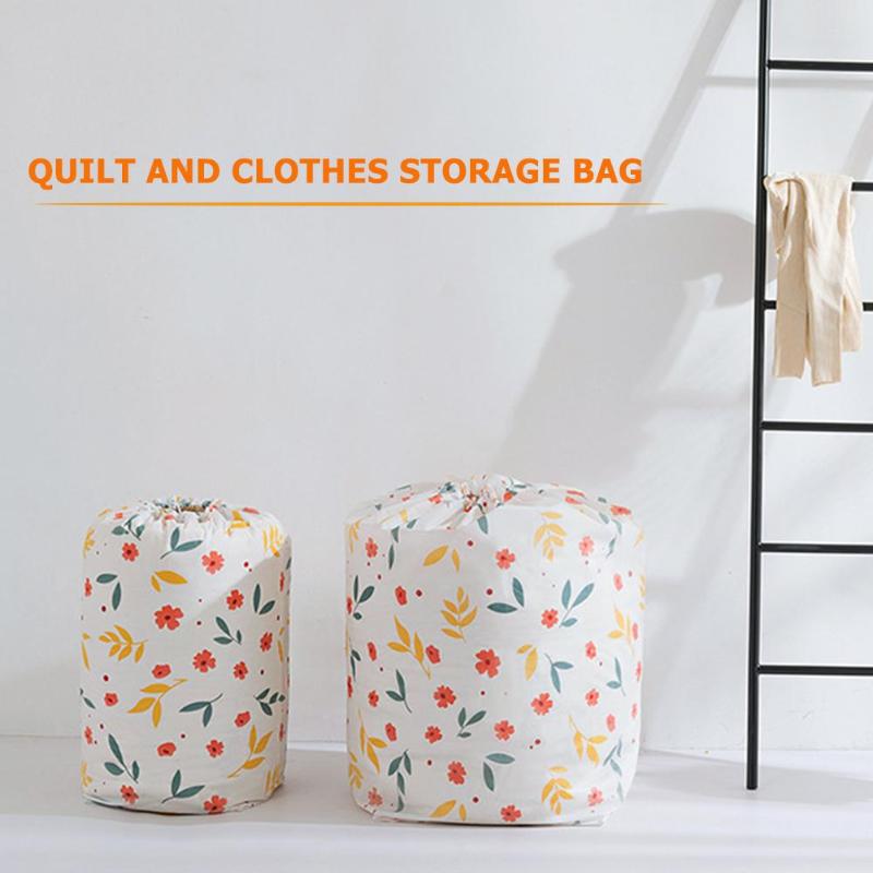 Portable Drawstring Storage Bag Pouch Quilt Storage Bag Closet Organizer Pouches Home Bedding Organizer Wardrobe Storage