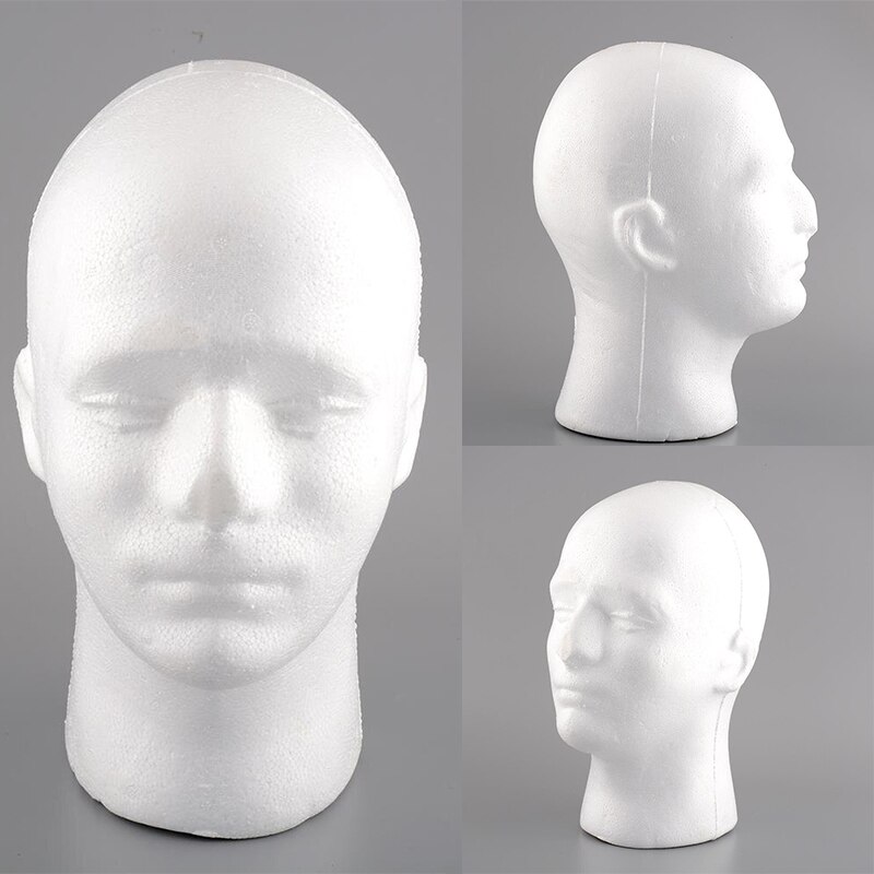 Man Styrofoam Foam Oefenpop Head Stand Mannequins Model Pruik Bril 54 cm Oefenpop Hoofd Model Glazen Display Stand