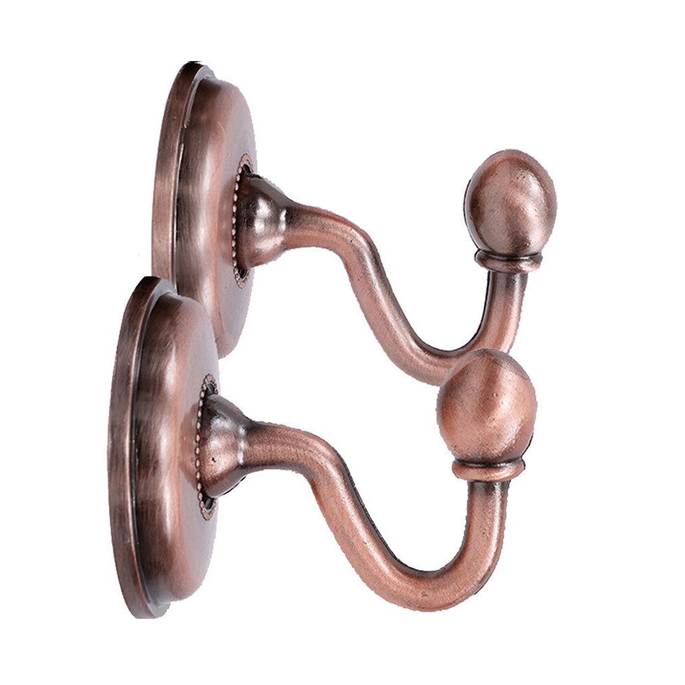 2x Metal Curtain Holdback hooks Wall Tie Back Hook Hanger Holder exquisite decoration forja de puerta hierro: RED GOLD