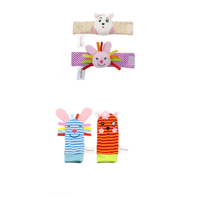 Baby Baby Kids Sokken Rammelaar Speelgoed Pols Rattle And Foot Sokken 0 ~ 24 Maanden 4 Stks/partij (2 Stuks taille + 2 Stuks Sokken): B