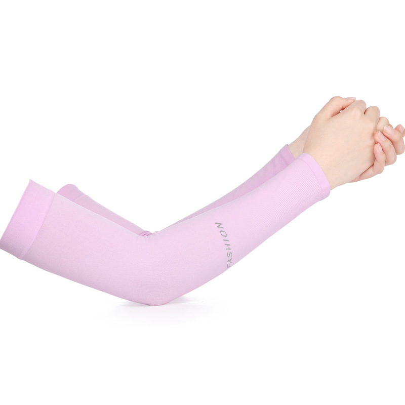 Summer Ice Silk Long Sleeves Anti-Sunburn Arm Cover Men Women Cuff Cool Hand Sleeves Anti-UV Cycling Arm Sleeve Fingerless: Blue