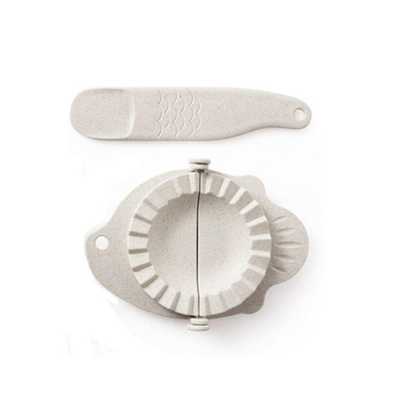 Kitchen Accessories Tools Wheat Straw Dumpling Maker Device Jiaozi Pierogi Mold Baking Tools Dumpling Mold Kitchen Gadgets: Beige