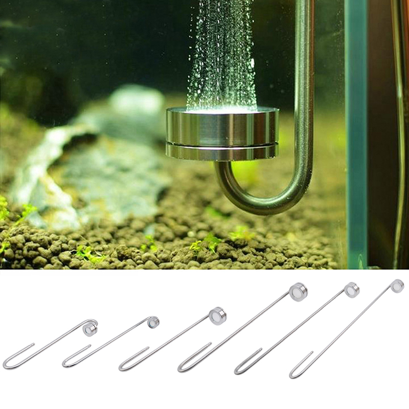 Diffuseur de CO2 Ultra fin pour Aquarium, en acier inoxydable, Excellent taux de dissolution, S-200mm/250mm L-250mm/300mm/350mm/400mm
