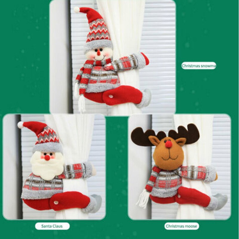 Godt nyttår jul gardin spenne tiebacks slips ryggen spenne klips holdbacks hjem