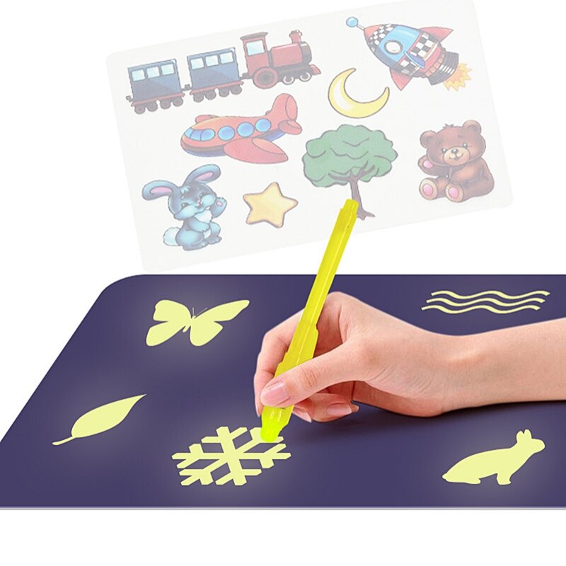 Dessiner avec lumière lueur dans l'obscurité enfants enfants peinture jouet lumineux planche à dessin croquis ensemble jouets