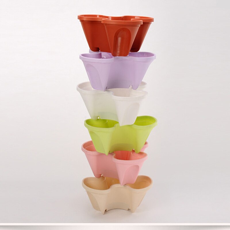 Plastic Stackable Vertical Flower Plant Pot Seedling Holder Garden Planter Decor Suitable For Growing ,Herbs Flowers, Strawberry