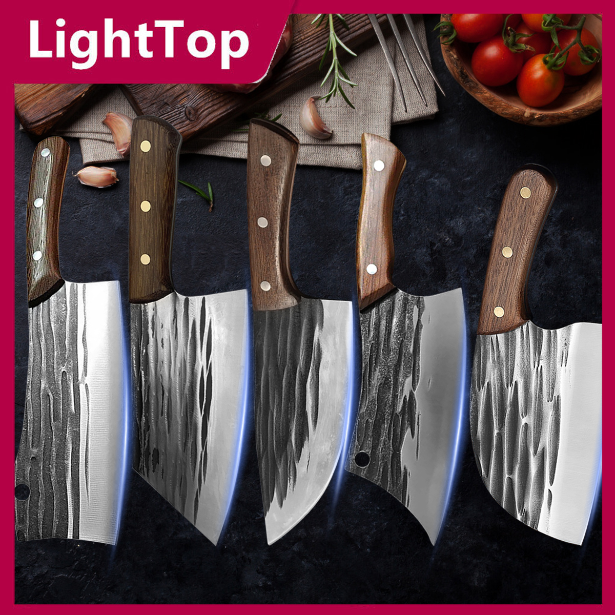 Stainless Steel kitchen knives Chef Knife Hand-forged Butcher Knife Meat Vegetables Slicing Cleaver High Hardness Utility knife
